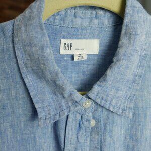 100% Linen Long Denim Blue Oxford	Medium Tall